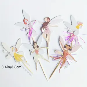 Cổ Tích cupcake toppers Hoa Cổ tích bên cupcake toppers Nàng tiên bên bánh Picks vườn sinh nhật trang trí tiệc