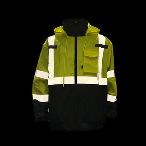 Detachable Hood Waterproof Safety <b>Jacket</b> Reflective Soft Shell Hivis Safety <b>Jacket</b> With Multifunctional Pockets - Product Image 2