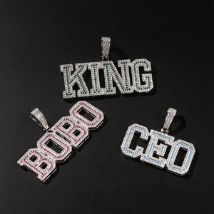 Colgante de Lujo Personalizado con Letra VVS, Diamante Moissanite, Plata de Ley 925, Bañado en Rodio, Alto Brillo, para Unisex - Product Image 6