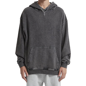 Top Qualité Élégant Lavage À L'Acide Hoodies Hommes Nouveau Design Lavage À L'Acide À Capuche Hommes En Gros Streetwear Hoodies Hommes - Product Image 3