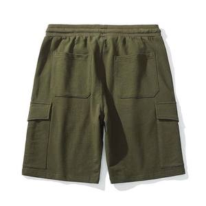 Pantalones cortos de jogging de verano 100% algodón para hombre 220 GSM peso pesado transpirable ajuste suelto bolsillos para correr tablero sólido liso ecológico - Product Image 2