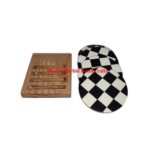 Fantaisie Look Moderne Nouveau Traditionnel Poli Matériel Bois Dessous De Verre Ensemble Avec Cercle Forme Résine Conception Pour La Maison Cuisine Outil Cadeaux - Product Image 4