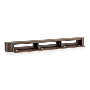 Modern Floating TV <b>Stand</b> Curved Edge Wall Mounted Wooden Media Console Walnut Entertainment Center - Product Image 5