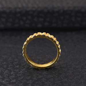 Latest Design Boho Pattern Band <b>Ring</b> Minimalist Brass <b>Ring</b> Women 18k Gold Plated Geometric Dots <b>Stacking</b> Wholesale/OEM/ODM - Product Image 4