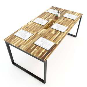 Acacia Wood Industrial Conference <b>Table</b> 90x180cm Modern Design for <b>Office</b> & Hotel - Product Image 1