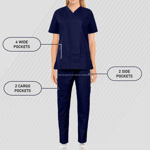 Uniformes de médecin Offre Spéciale gommages d'infirmières médicales uniformes ensembles de gommage de clinique hauts à manches courtes pantalons uniforme infirmière - Product Image 6