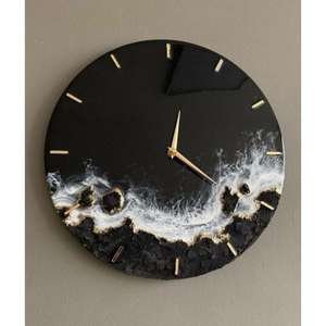 Stylish resin <b>wall</b> <b>clock</b> with minimal face and pastel tones perfect for Scandinavian or hygge inspired decor - Product Image 1