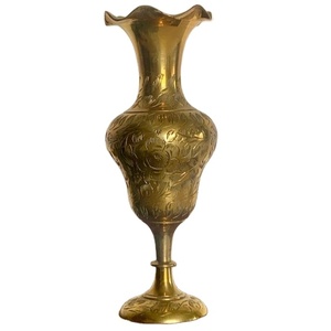 Wholesale Antiqued Brass Flower Vase New Bohemian Style Customizable Logo for Tabletop Wedding Decorations <b>Tall</b> Design - Product Image 1