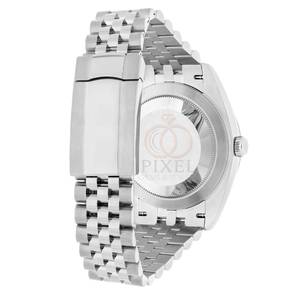 Reloj de diamantes Moissanite VVS automático de corte redondo con función de fecha, reloj de diamantes elegante para hombres y mujeres. - Product Image 6