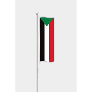 Drapeau du Soudan vertical 3x5 pieds pour extérieur, impression numérique, aluminium, nylon, soie, assurance automobile, éducation, agence de voyage - Product Image 1