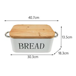 Contenedor de almacenamiento de pan multiusos de estilo retro de Venta caliente para pan con madera y metal - Product Image 2