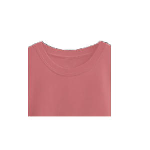 T-shirt long à col rond et manches courtes pour femmes, taille plus, 100% coton biologique, respirant et écologique, couleur rose décontractée - Product Image 4
