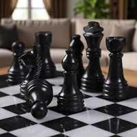 Boîte de rangement en marbre pour jeu d'échecs |   Échiquier en pierre noire et blanche fait main |   Jeu de stratégie classique pour adultes et enfants |   Ange animalier