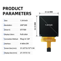 1,54 Zoll 240*240 IPS SPI Quadratisches TFT LCD-Display für Smartwatch LCD-Modul Bildschirm ST7789 Ideal für Smartwatches und IoT-Geräte
