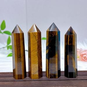 Hermosa Torre de Ojo de Tigre Natural de Primera Calidad, Cristal Pulido, Cristales Artesanales, Marca MUNTAHA AGATE, Técnica de Mosaico India, 4-6 Pulgadas - Product Image 3