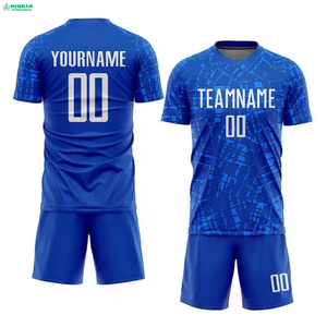 Maillot de football personnalisé à coupe ajustée, respirant, col en V, manches courtes, séchage rapide, polyester, sublimation, design rétro, uniforme d'équipe - Product Image 3
