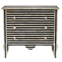 Nouvelle conception de commode à tiroirs en incrustation d'os, motif floral multicolore, dessus de table en incrustation d'os/nacre, commode à tiroirs à prix bas