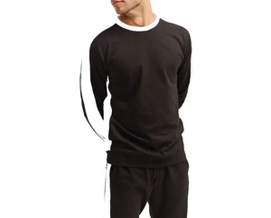 Ropa de calle de invierno con etiqueta personalizada, chándal ajustado para hombre, sudaderas de cuello redondo de fábrica, conjunto de pantalones de chándal, opción de talla grande, logotipo informal - Product Image 4