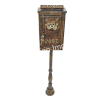 Boîte aux lettres en fonte de style vintage, support peint en rouge, boîte aux lettres en métal de qualité supérieure, support à collectionner, prix de vente chaud