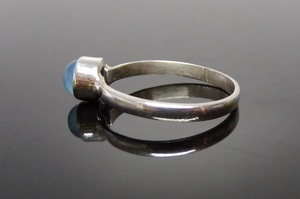 Anillo de piedras preciosas de mes de marzo de Plata de Ley 925 de Calcedonia azul hecho a mano con joyería azul de diamante de corte ovalado - Product Image 5