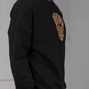 Sudaderas bordadas personalizadas con apliques al por mayor, diseño único de alta calidad, ropa de calle mezclada con algodón, para hombre - Product Image 4