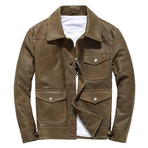 Manteau d'hiver pour homme en cuir d'agneau véritable à 100%, écologique, imperméable, vintage, moto, motard - Product Image 4