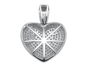 Colgante de corazón clásico con diamantes de moissanita brillante, joyería de plata romántica para collar de mujer - Product Image 3
