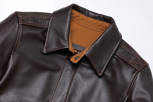 Nouvelle mode 2026 Veste en cuir véritable de vache de haute qualité avec fermeture éclair Vente en gros Meilleures ventes Meilleure conception Vêtements pour hommes - Product Image 6