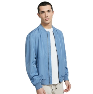 Blouson d'aviateur respirant de couleur unie avec fermeture éclair pour hommes vêtements d'hiver blouson d'aviateur de tissu personnalisé de nouveau style - Product Image 6
