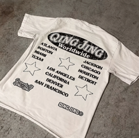 T-shirt imprimé graphique doux personnalisé en coton peigné épais pour hommes T-shirt à col ras du cou surdimensionné