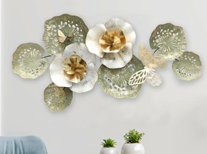 Look royal indien et feuilles Design nouveau fer métal et look attrayant feuilles colorées miroirs muraux faits à la main Arts muraux décor - Product Image 4