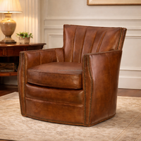 Fauteuil en cuir traditionnel minimaliste, silhouette élégante, pieds robustes, écologique, durable, pour chambre à coucher, salle à manger, hôtel, usage extérieur