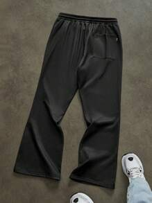 กางเกงวอร์มผ้าคอตตอนใส่เล่นกีฬาของผู้ชายกางเกงวิ่งขากว้างพิมพ์ลายซ้อนกันผลิตตามสั่งโรงงาน - Product Image 3