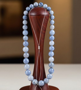 Collier pour femme en argent tibétain de 18 pouces avec pierre de labradorite et d'aquamarine, perles nouées à la main, design géométrique, tendance, cadeau de mode - Product Image 1