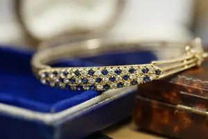 Pulseras de Diamantes Moissanite de Corte Redondo, Brazalete de Zafiro, Plata 925 - Product Image 2