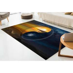Tapis imprimé Yin Yang : Tapis moderne pour salon, tapis de mariage, tapis en velours de luxe - Product Image 3