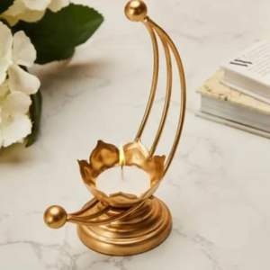 Portavelas Decorativos de Metal con Forma de Loto para Crear un Hermoso Brillo Ambiental y una Iluminación Elegante para la Decoración del Hogar - Product Image 4