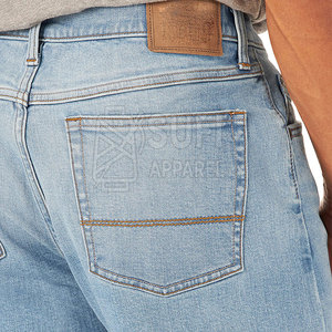 Jeans pour homme en coton 100% respirant, coupe droite, taille mi-haute, braguette à boutons, coupe slim tendance, streetwear décontracté, voyage, week-end, usage quotidien - Product Image 4