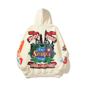 Sweat à capuche surdimensionné d'hiver en molleton de coton unisexe entièrement imprimé à la chaleur de qualité supérieure Sweat à capuche brodé avec logo personnalisé pour hommes - Product Image 3