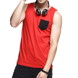 Camiseta sin mangas para hombre de alta calidad hecha a medida sin mangas y cuello diseño Qasaab guantes empresa al por mayor - Product Image 4