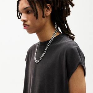 Venta al por mayor de ropa deportiva 240 Gsm de alta elasticidad de color sólido de manga larga Camiseta de gimnasio para hombres - Product Image 4