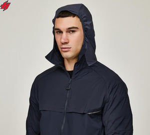 แจ็กเก็ตกันฝนกันน้ำสำหรับผู้ชายเสื้อกันลมไนลอนแห้งเร็วระบายอากาศได้ดีน้ำหนักเบาสำหรับกีฬากลางแจ้งเสื้อวิ่งโลโก้ตามสั่ง - Product Image 4