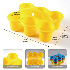 29636 colorido 6 tazas de plástico duradero apilable organizador de almacenamiento escolar bandeja arte aula <span class=keywords><strong>Caddy</strong></span> para niños - Product Image 5