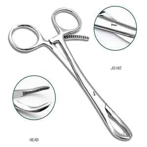 Forceps de réduction à phalanges dentées en acier inoxydable, autoclavables, pour maintien osseux, conçus pour l'orthopédie et les traumatismes de précision - Product Image 1