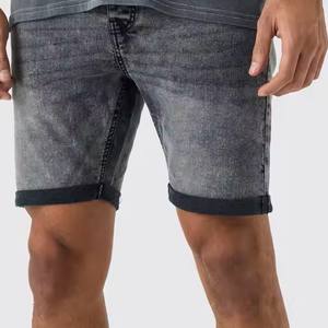 Pantalones cortos vaqueros ajustados de buena calidad, venta al por mayor, pantalones cortos vaqueros de cintura media con cierre elástico, bolsillo con cordón, nuevo estilo - Product Image 2