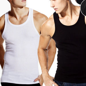 Camiseta de Gimnasio para Hombre 100% Algodón, Corte Ajustado, Canalé, Transpirable, Personalizable - Product Image 1