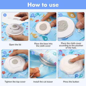 Jouets pour chat interactifs automatiques écologiques Hakuna Matata OEM ODM, jouet à baguette pour chaton, rotation intelligente à 360 degrés avec capteur - Product Image 6