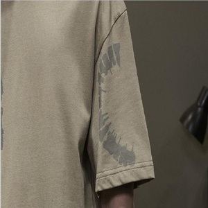 Meilleure qualité 180gsm solide logo personnalisé corps ajusté confortable séchage rapide surdimensionné coton polyester épaule tombante unisexe t-shirt - Product Image 6