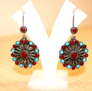 Coral Natural turquesa estilo Nepal Plata de Ley 925 pendientes colgantes Unisex envoltura curación piedras de cristal forma ovalada Idea de regalo - Product Image 3