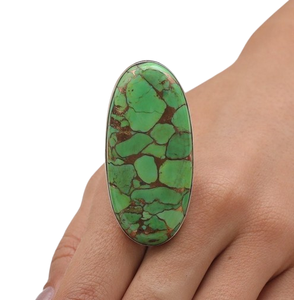 925 Timbre Naturel Designer Boho Style Cadeau De Mariage Fine Jewelry 925 Sterling Silver Handmade Gemstone Turquoise Spinner Ring - Product Image 1